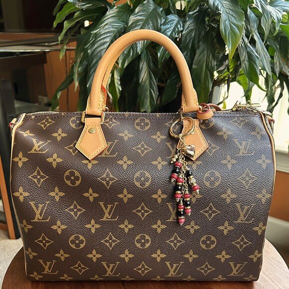 Beaded Bag Charm Red Black Gold Tone - Picture 5 of 10